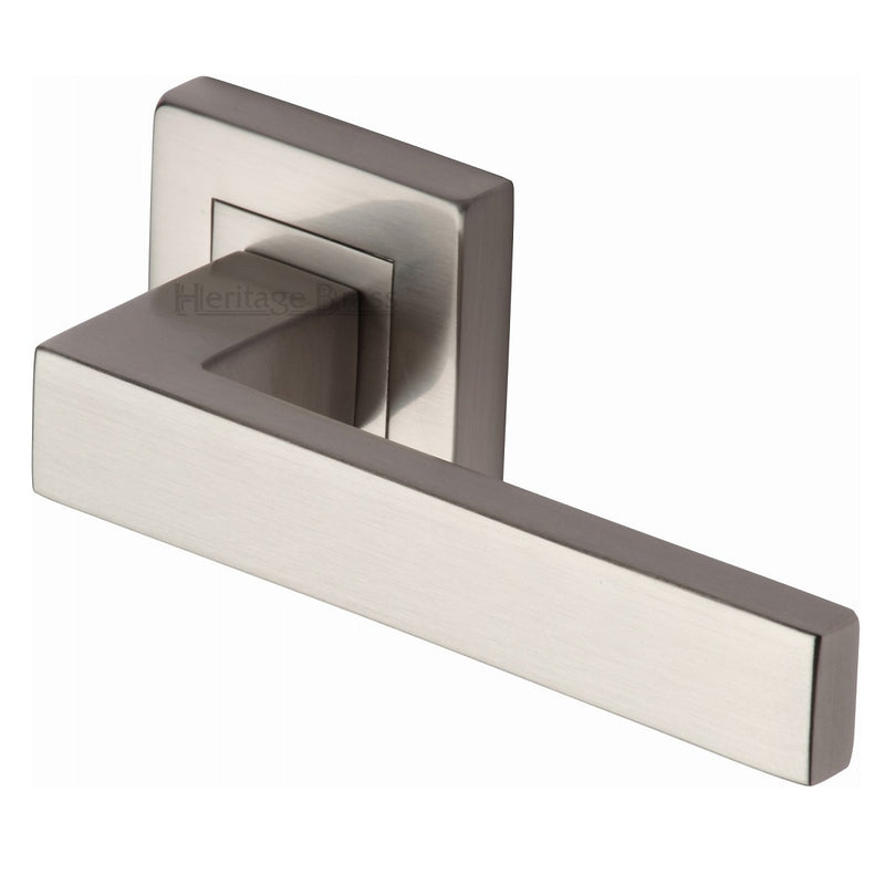 M.Marcus Delta Sq Lever Handles on Square Rose - Satin Nickel