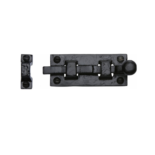 M.Marcus Tudor Straight Door Bolt - (3") - Tudor Black Iron