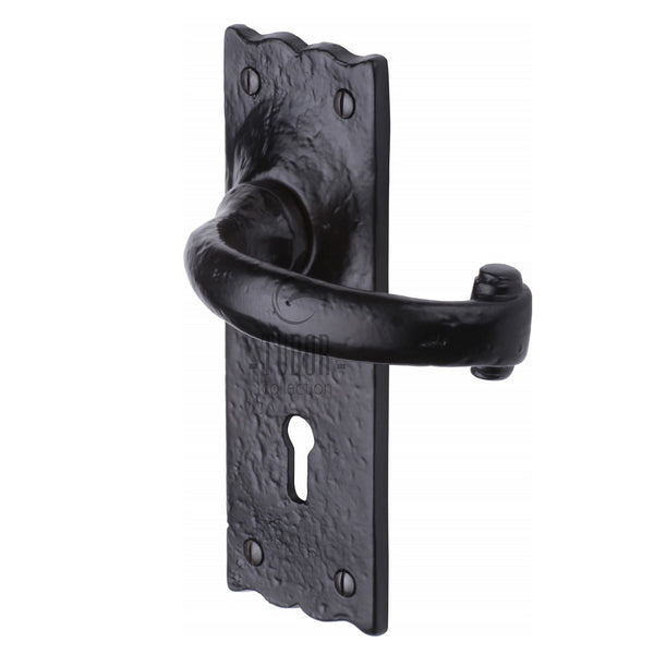 M.Marcus Colonial Lock Handles - Black Iron