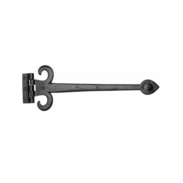 M.Marcus Tudor Fleur de Lys Design Hinge - 18" - Tudor Black Iron