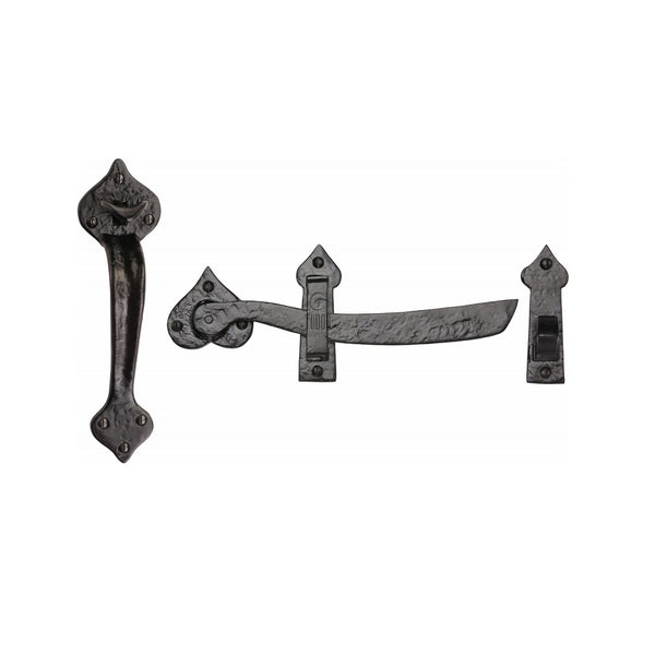 M.Marcus Tudor Gate Latch - Tudor Black Iron