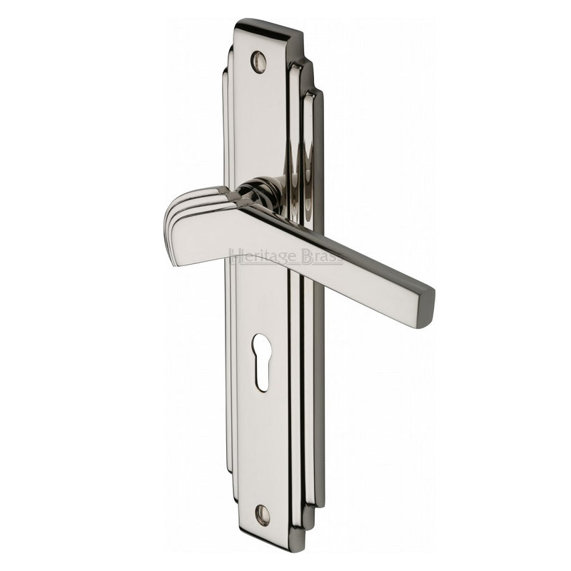 M.Marcus Tiffany Lock Handles - Polished Nickel