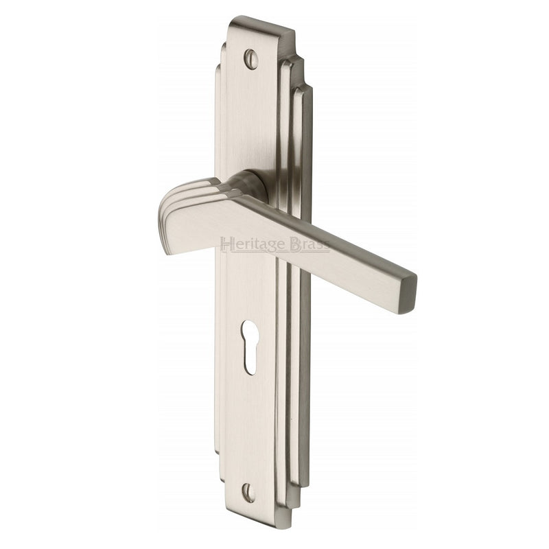 M.Marcus Tiffany Lock Handles - Satin Nickel