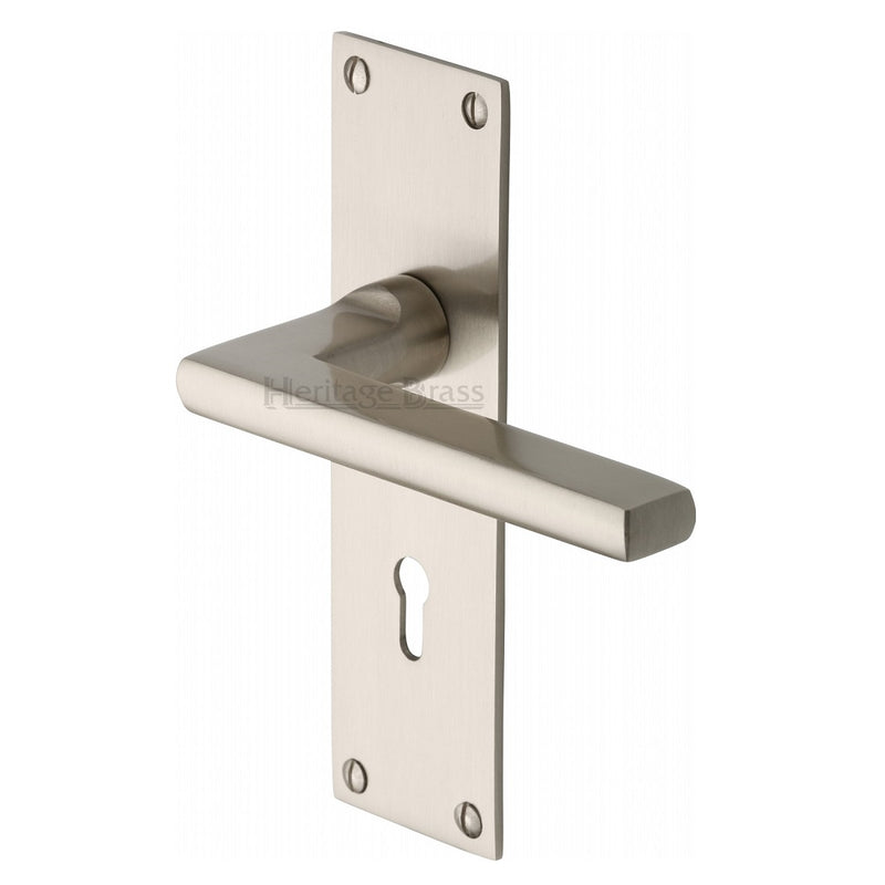 M.Marcus Trident Lock Handles - Satin Nickel