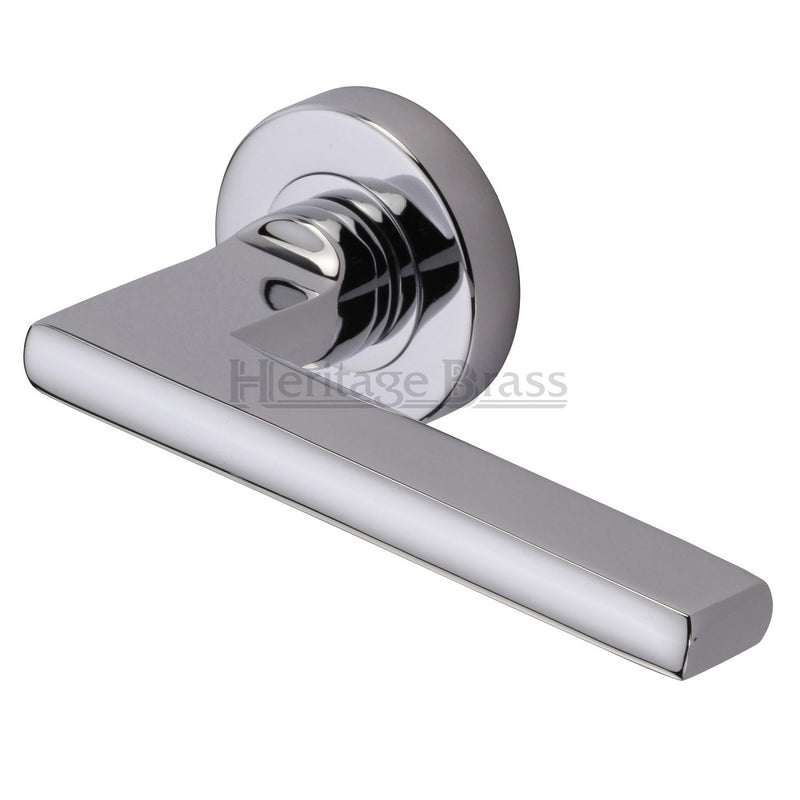 M.Marcus Trident Lever Handles on Sprung Rose - Polished Chrome **DISCONTINUED**