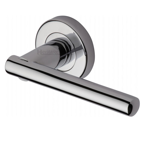 M.Marcus Challenger Lever Handles on Round Rose - Polished Chrome