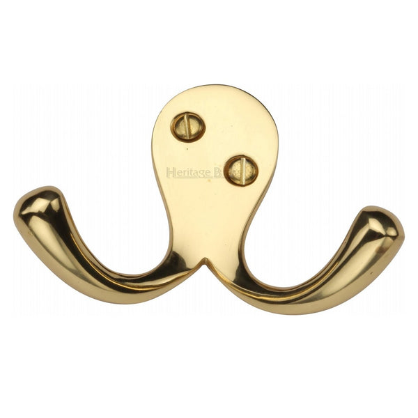 M.Marcus Double Robe Hook - Polished Brass