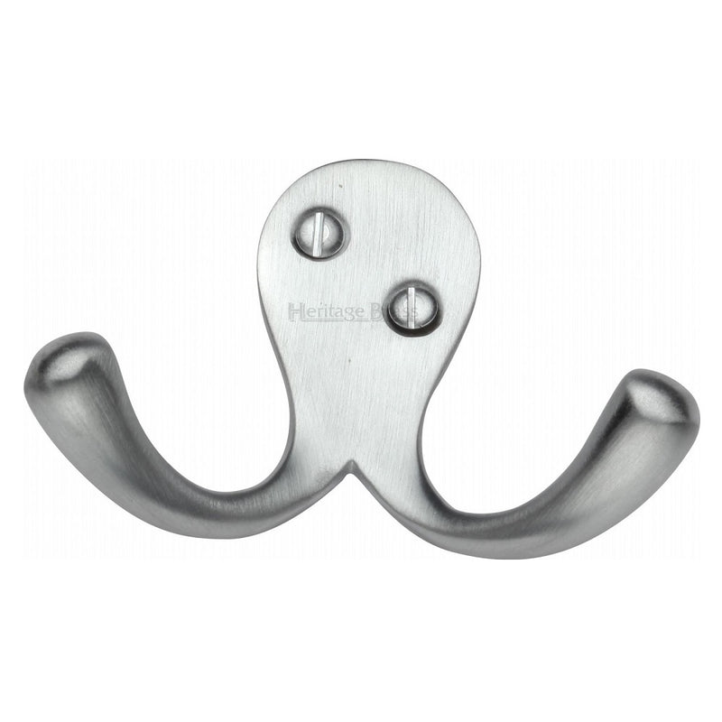 M.Marcus Double Robe Hook - Satin Chrome