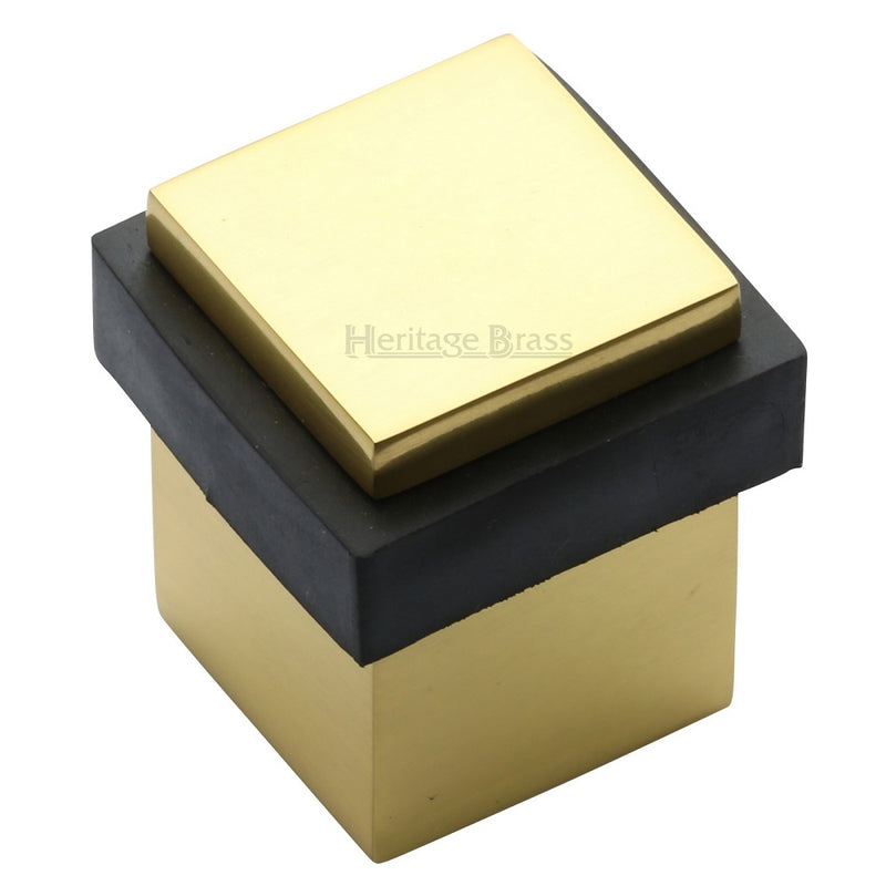 M.Marcus Squared Floor Mounted Door Stop - Polished Brass