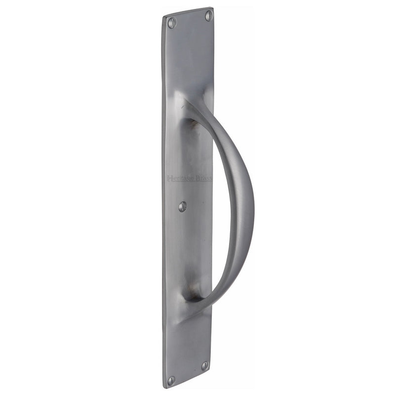 M.Marcus Pull Handle on Plate 195mm - Satin Chrome