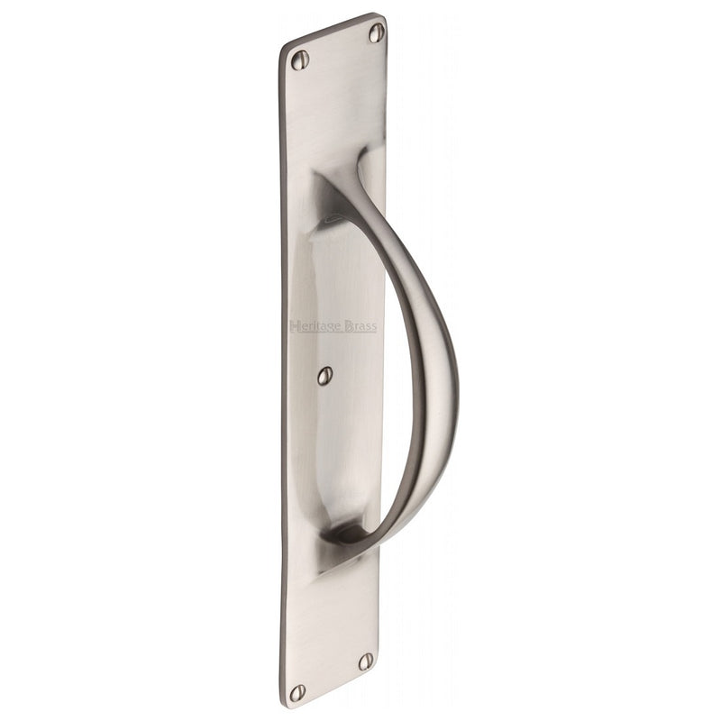 M.Marcus Pull Handle on Plate 195mm - Satin Nickel