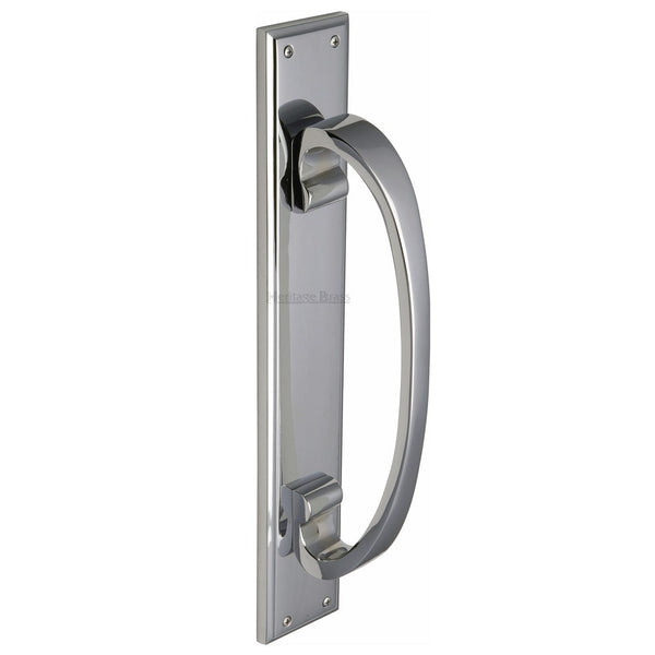 M.Marcus Pull Handle on Plate 335mm - Polished Chrome