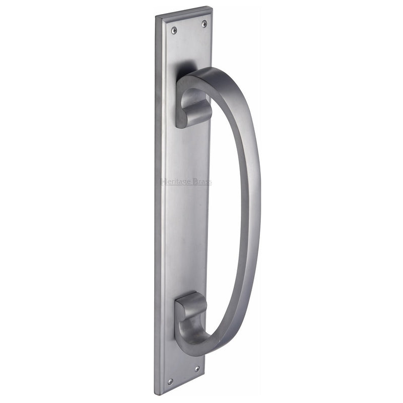 M.Marcus Pull Handle on Plate 335mm - Satin Chrome