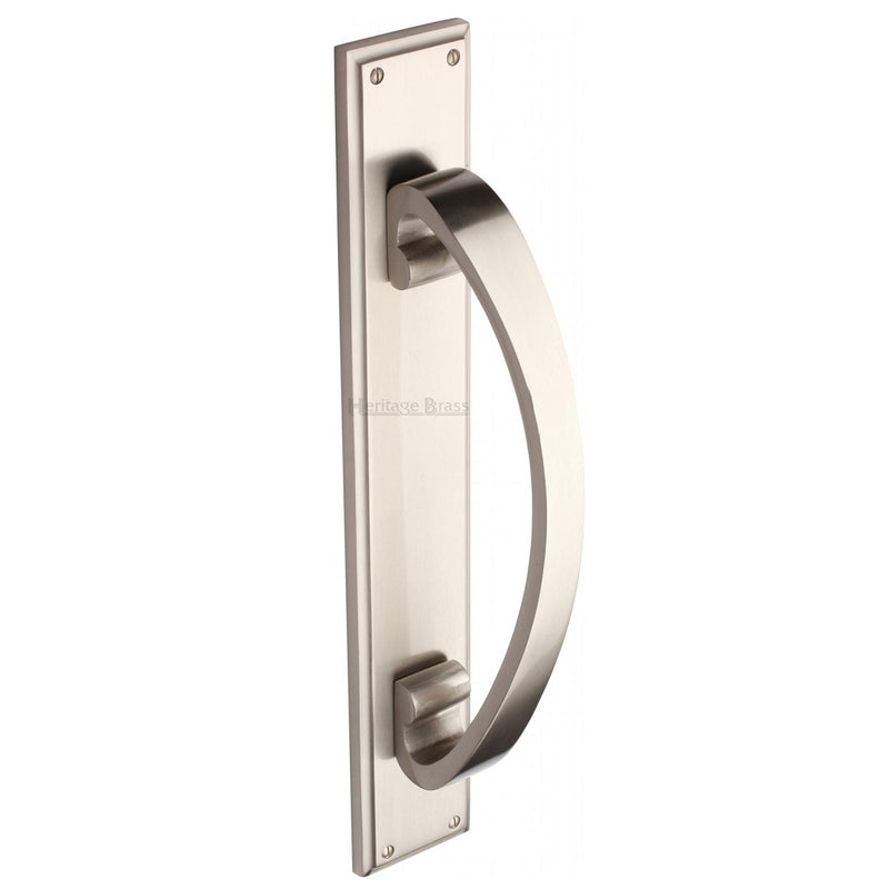 M.Marcus Pull Handle on Plate 335mm - Satin Nickel