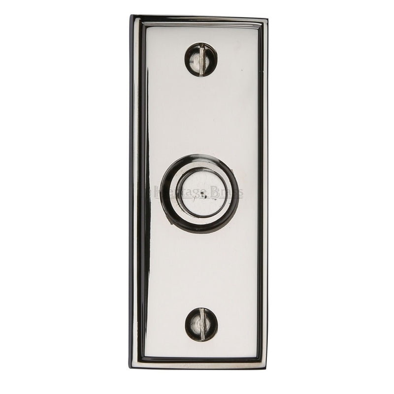 M.Marcus Oblong Bell Push - Polished Nickel