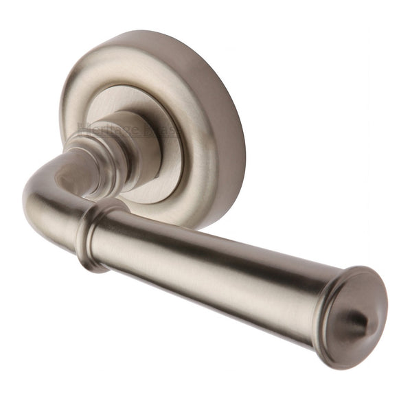 M.Marcus Colonial Lever Handles on Round Rose - Satin Nickel