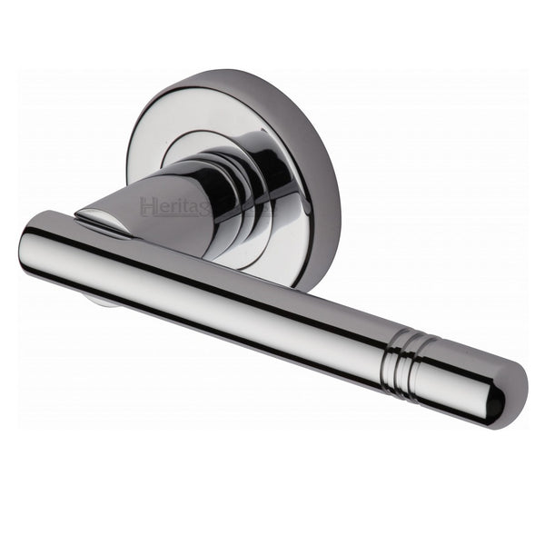 M.Marcus Alicia Lever Handles on Round Rose - Polished Chrome