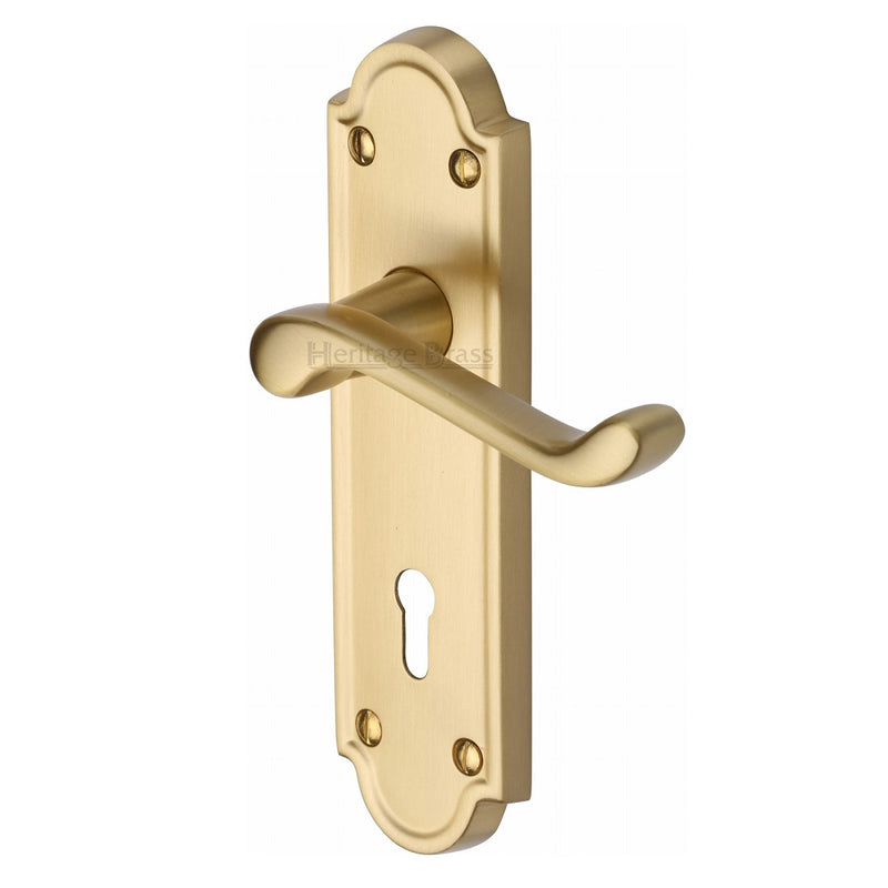 M.Marcus Meridian Lock Handles - Satin Brass