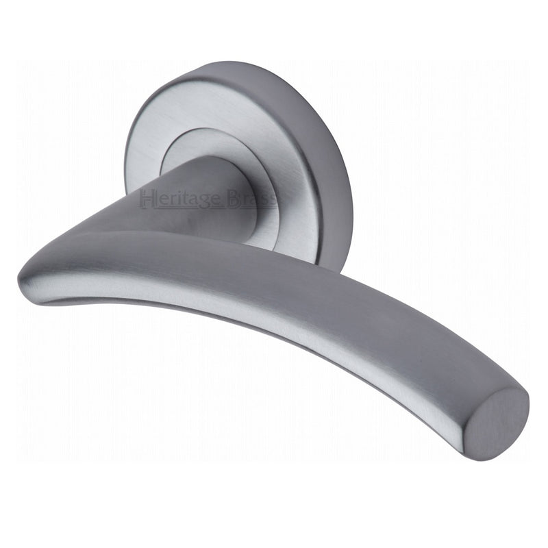 M.Marcus Centaur Lever Handles on Round Rose - Satin Chrome