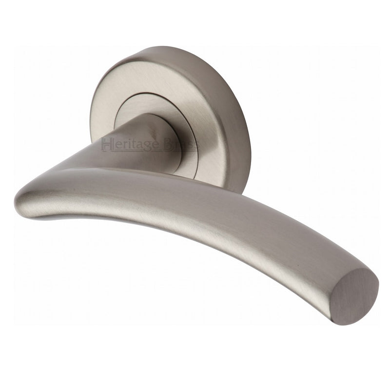 M.Marcus Centaur Lever Handles on Round Rose - Satin Nickel