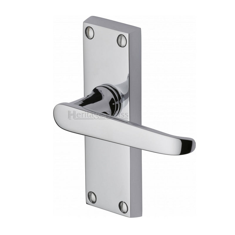 M.Marcus Victoria Short Plate Latch Handles - Polished Chrome