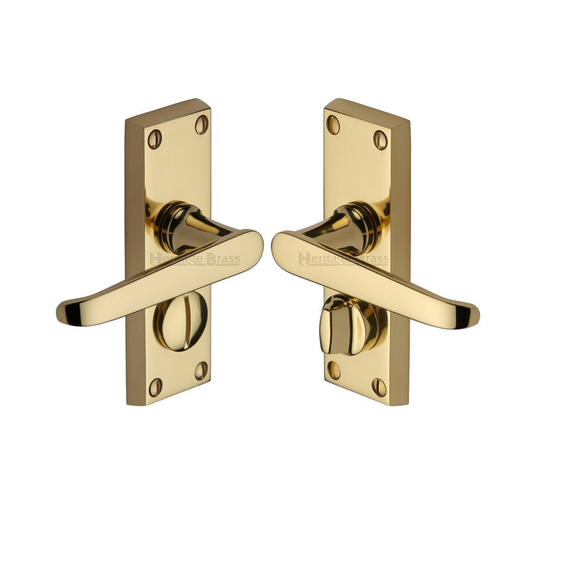 M.Marcus Victoria Short Plate Privacy Set Handles - Polished Brass