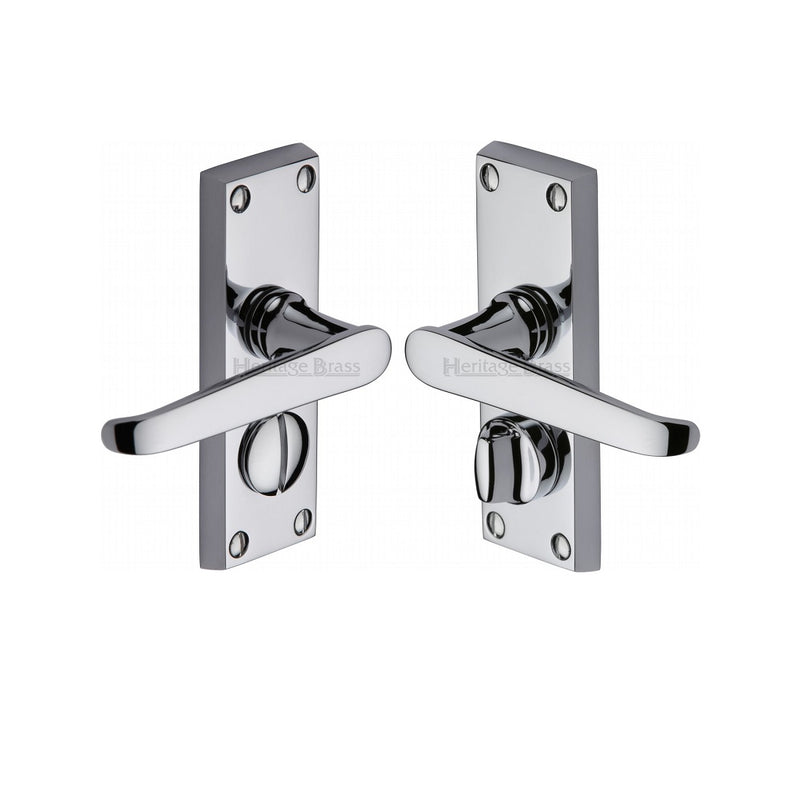M.Marcus Victoria Short Plate Privacy Set Handles - Polished Chrome