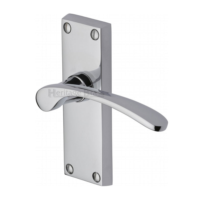 M.Marcus Sophia Short Plate Latch Handles - Polished Chrome