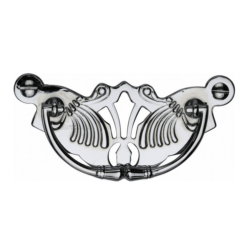 M.Marcus Ornate Plate Cabinet Pull - Polished Chrome