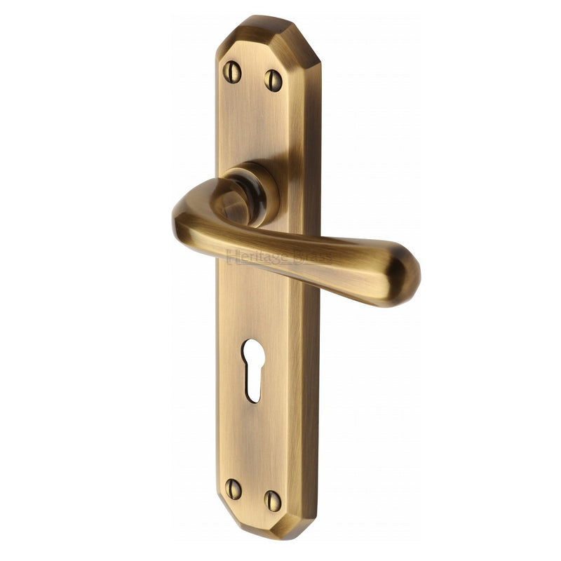 M.Marcus Charlbury Lock Handles - Antique Brass