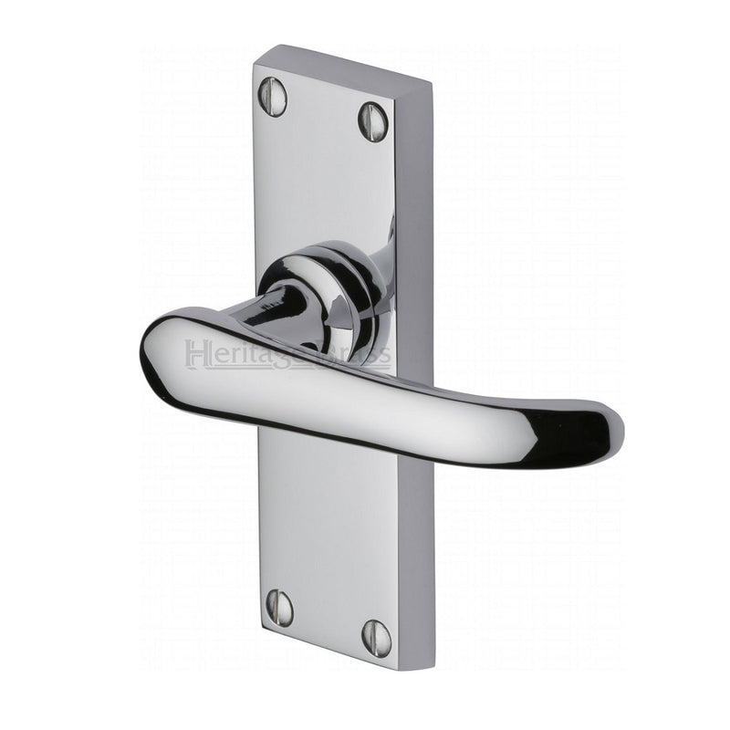 M.Marcus Windsor Short Plate Latch Handles - Polished Chrome