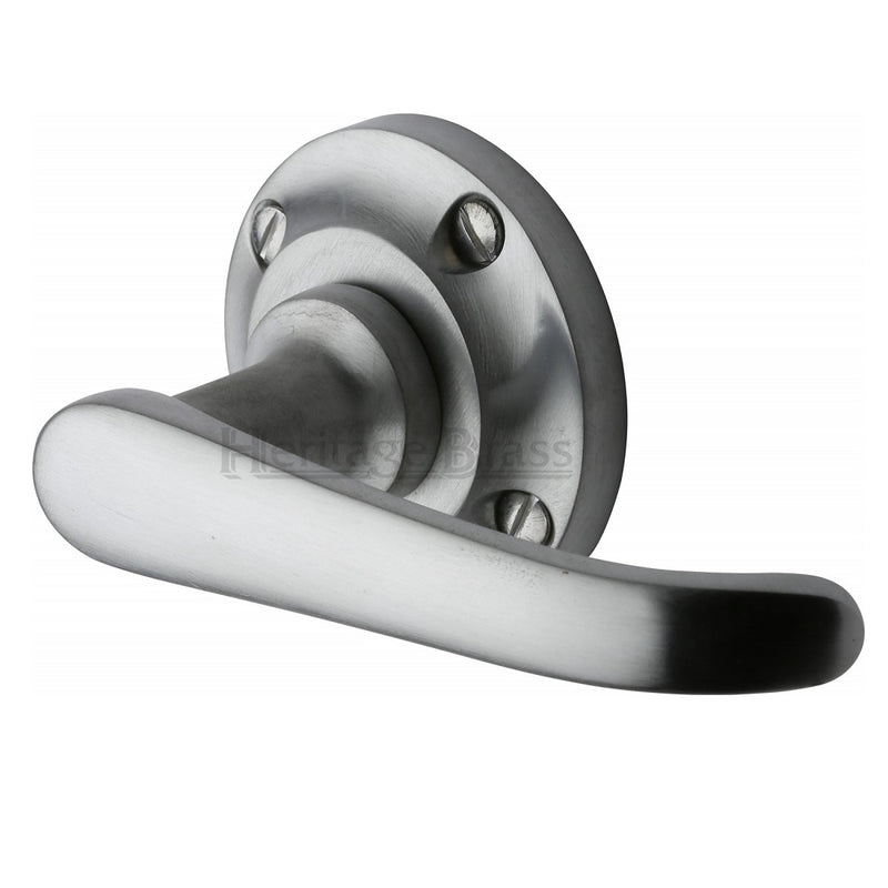 M.Marcus Windsor Lever Handles on Round Rose - Satin Chrome