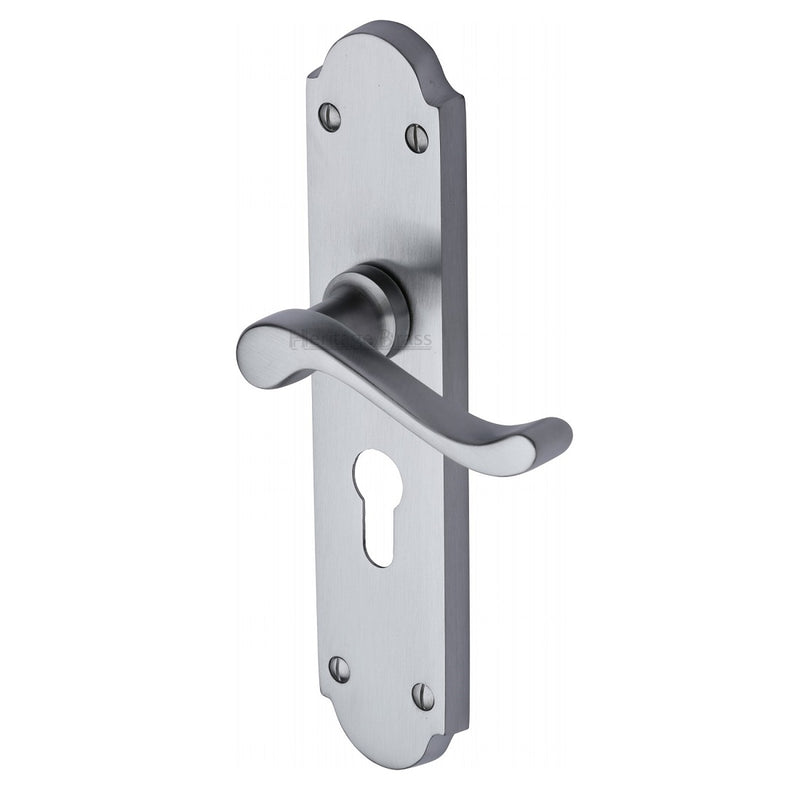 M.Marcus Savoy Long Plate Euro Handles - Satin Chrome