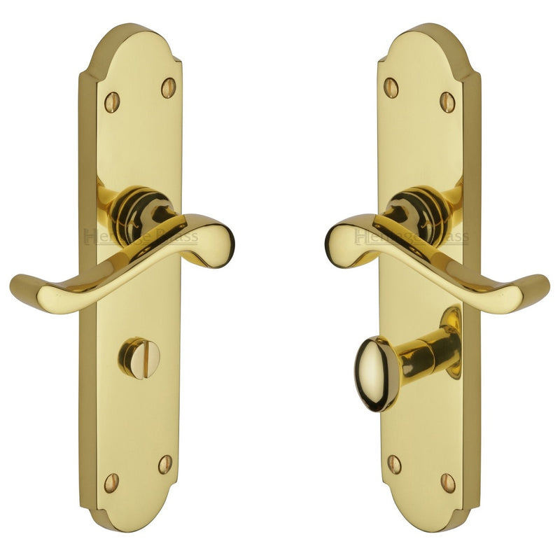 M.Marcus Savoy Long Plate Bathroom Handles - Polished Brass
