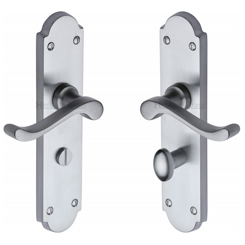 M.Marcus Savoy Long Plate Bathroom Handles - Satin Chrome