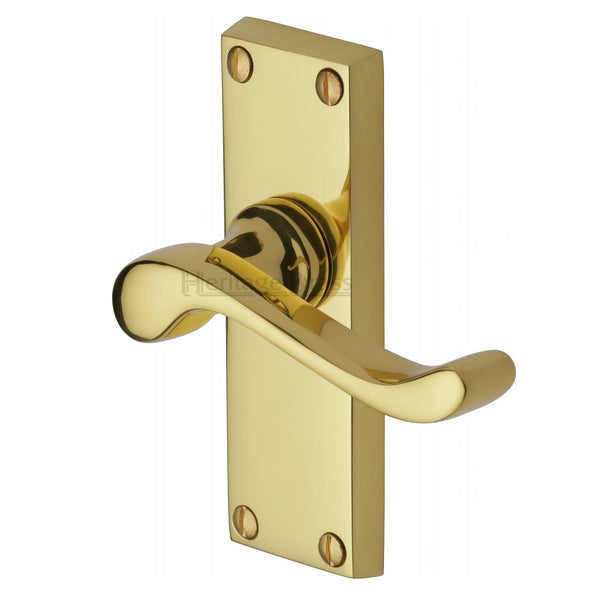 M.Marcus Bedford Short Plate Latch Handles - Polished Brass