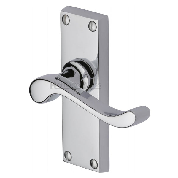 M.Marcus Bedford Short Plate Latch Handles - Polished Chrome