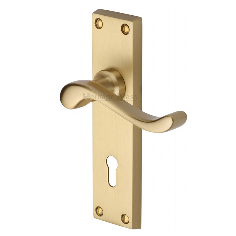 M.Marcus Bedford Lock Handles - Satin Brass