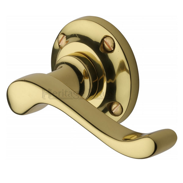 M.Marcus Bedford Lever Handles on Round Rose - Polished Brass