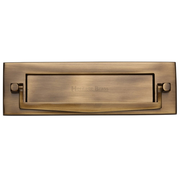 M.Marcus Letter Plate with Knocker 254x79mm - Antique Brass