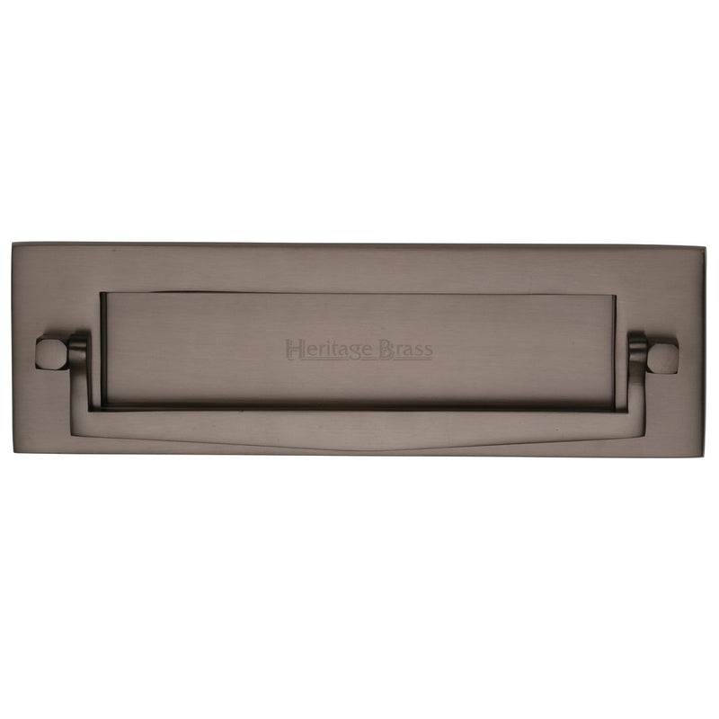 M.Marcus Letter Plate with Knocker 254x79mm - Matt Bronze