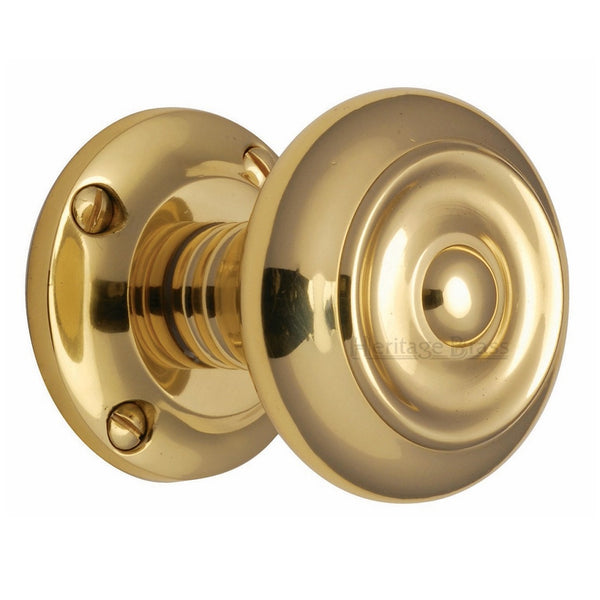 M.Marcus Aylesbury Mortice Knob Handles on Round Rose - Polished Brass