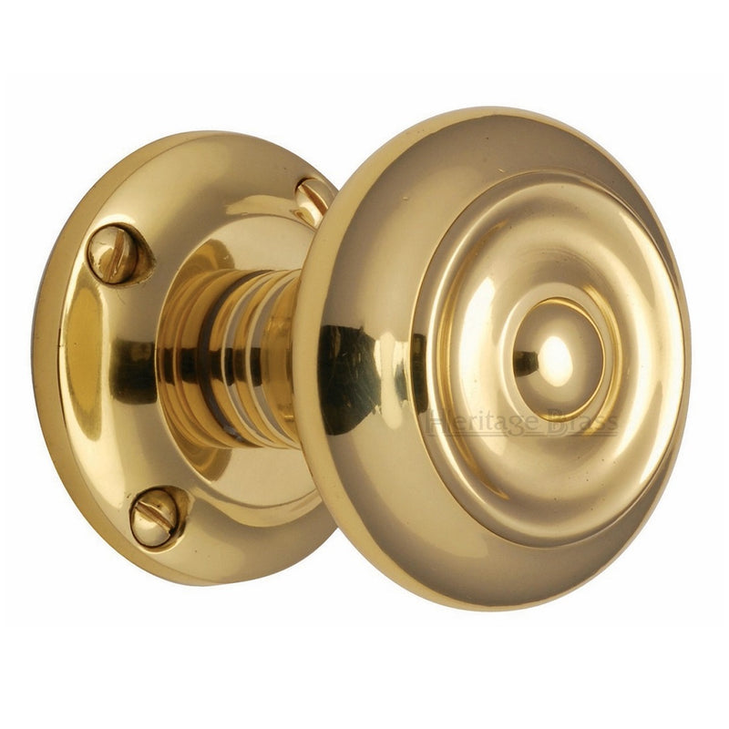 M.Marcus Aylesbury Mortice Knob Handles on Round Rose - Polished Brass