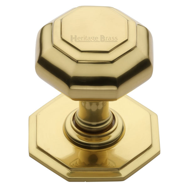 M.Marcus Octagonal Centre Door Knob 82mm (3") - Polished Brass