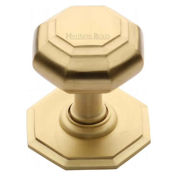 M.Marcus Octagonal Centre Door Knob 82mm (3") - Satin Brass