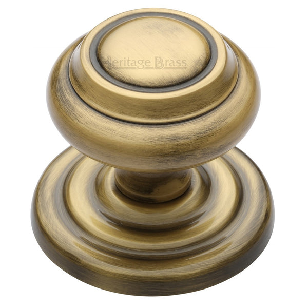 M.Marcus Round Centre Door Knob 3 1/2" - Antique Brass