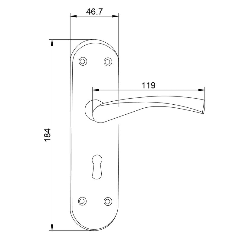 Fortessa Verto Lever Lock Handles - Satin Nickel