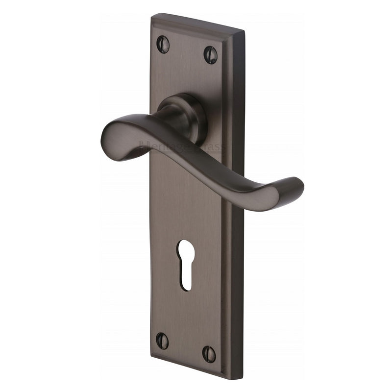 M.Marcus Edwardian Lock Handles - Matt Bronze