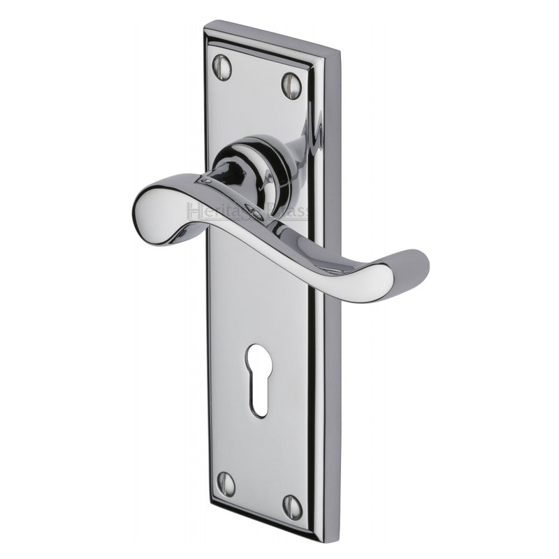 M.Marcus Edwardian Lock Handles - Polished Chrome