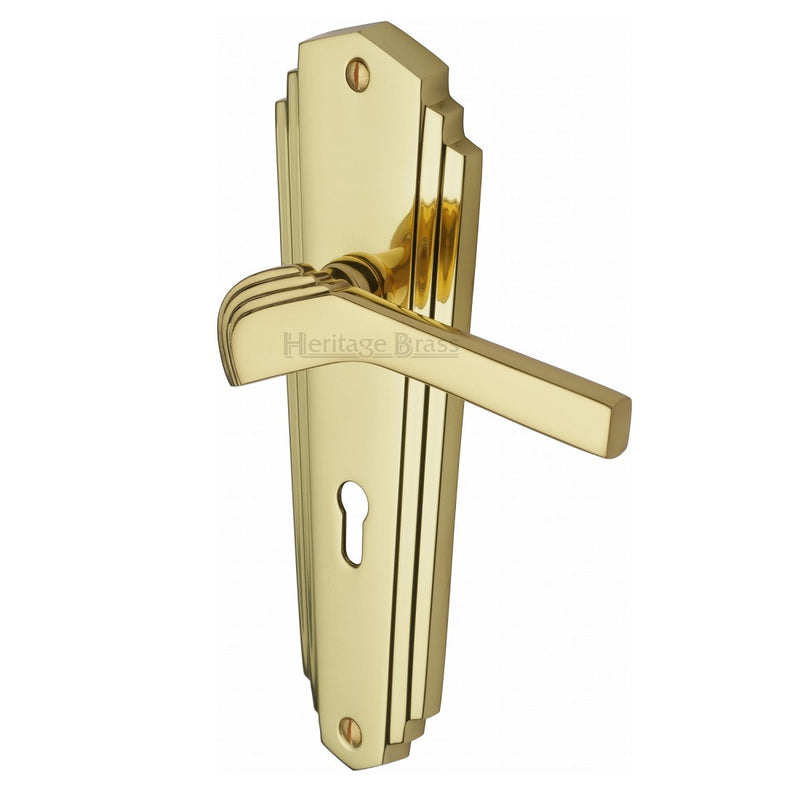 M.Marcus Waldorf Lock Handles - Polished Brass